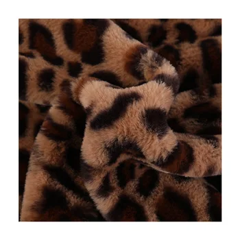 Sustainable Leopard Coat Rabbit Hair Fabric 300G Print Tiger Print Small Rabbit Large Imitation Rabbit Wrase Fabric