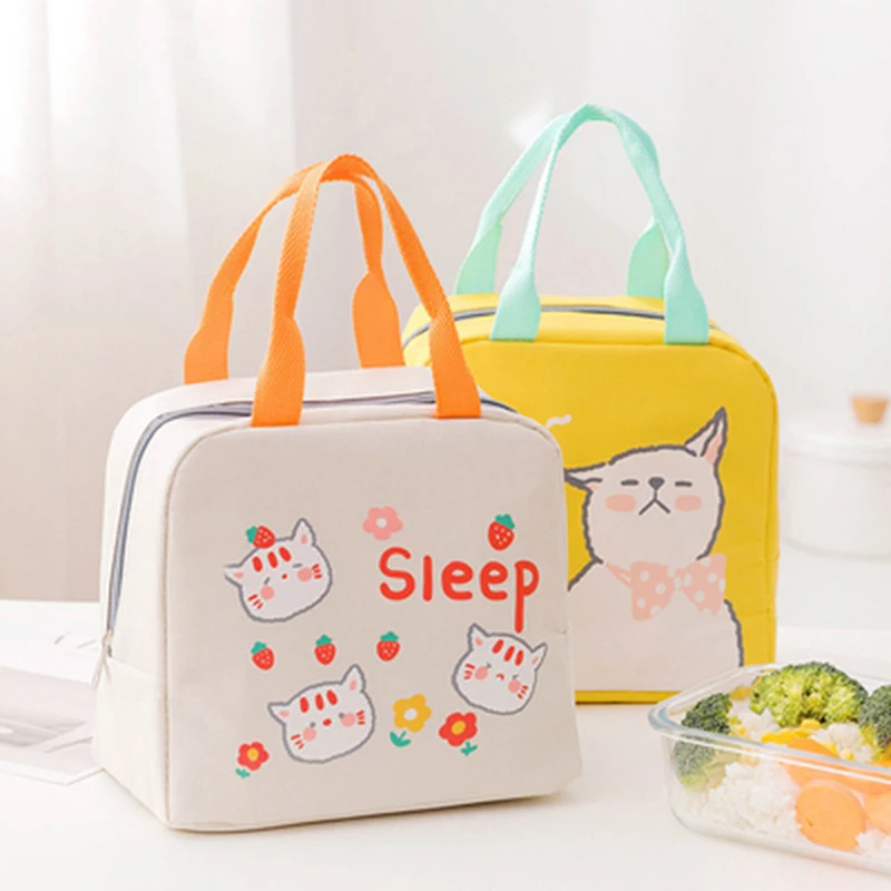 Portable Insulated Thermal Cute Cartoon Lunch Box Carry Tote Picnic Storage Bag 