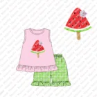 Set Girls Summer Girl Outfit Set 2021 Baby Watermelon Popsicle Applique Clothing 2 Pieces Clothing Set Girls Summer Outfit