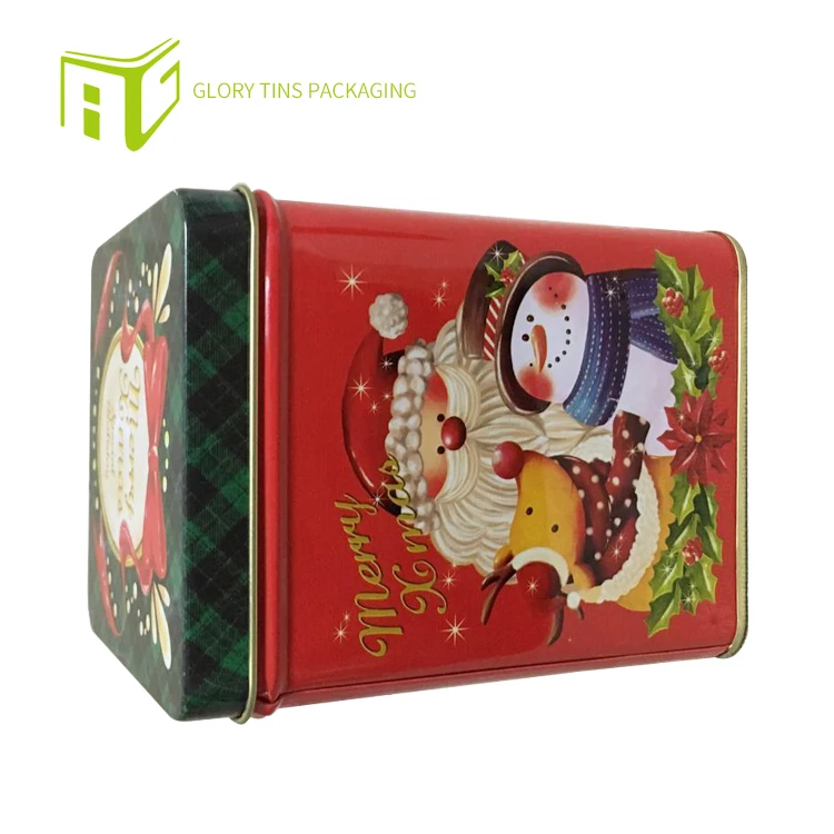 Metal Tinplate Rectangular Coffee Bean Biscuits Custom Printed Tin Box