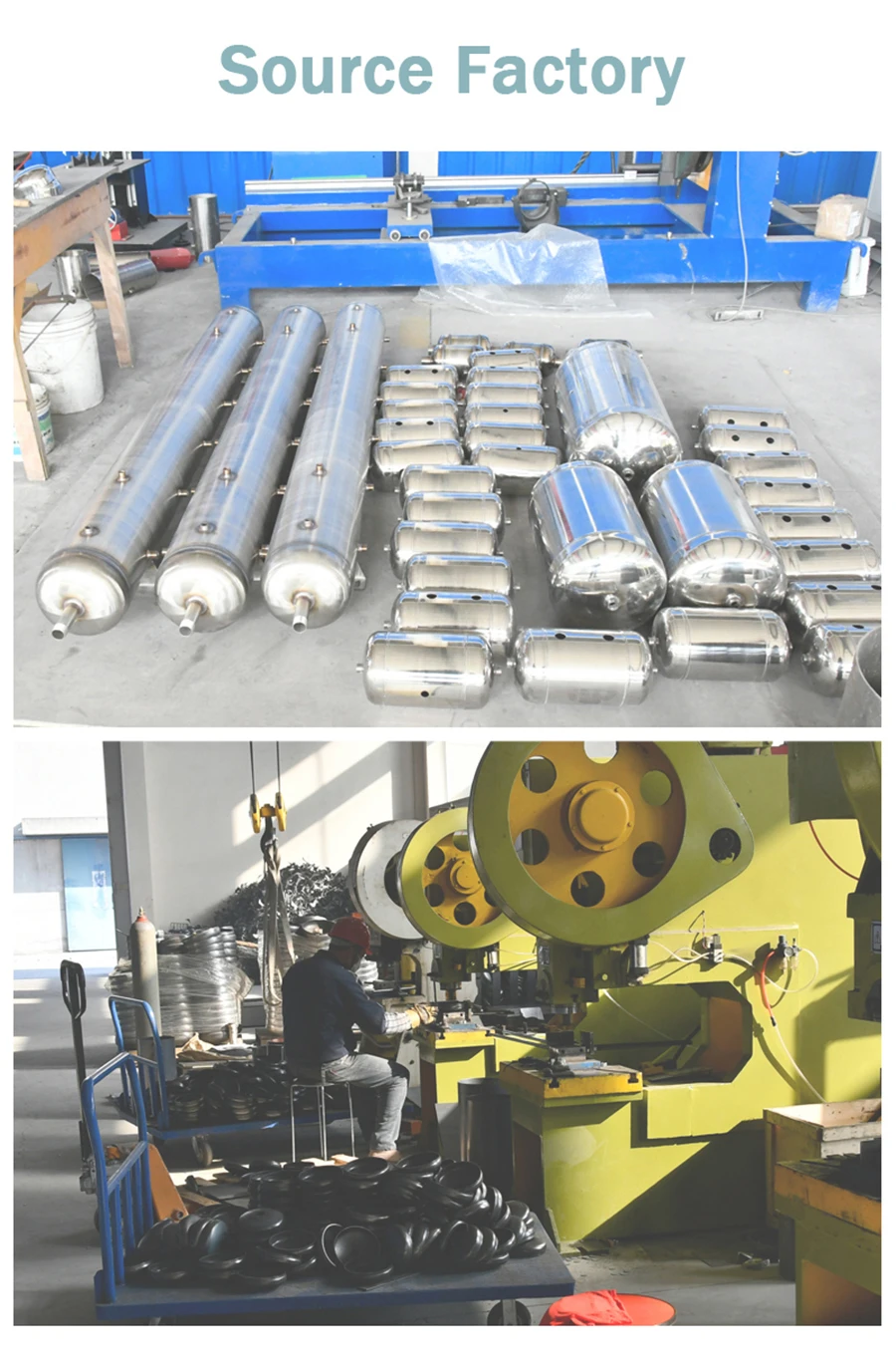 SUS 304 stainless steel air tank pressure vessel buffer air compressor အစိတ်အပိုင်းများ အသေးစားလေတပ် သိုလှောင်မှု ထုတ်လုပ်ခြင်း။