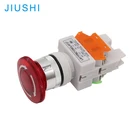 Hole Button LAY37-11ZSD Mounting Hole 22mm LED Emergency Stop Push Button Switch 1NO 1NC