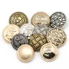 Button Manufacturer Custom Zinc Alloy Sea Anchor Logo Gold Plated Silver Black Metal Button For Coat