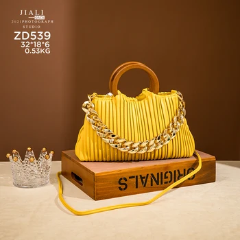 ZD539 Wholesale oem fashion yellow luxury leather solid color handbag suppliers stylish sac a main femme handbags for women