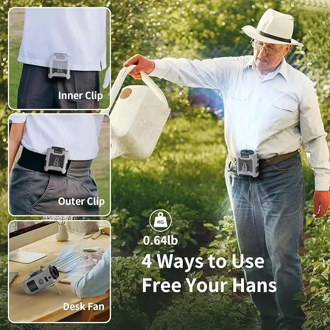 Portable Waist Hanging Fan, 10000mah, K5 - detail 8