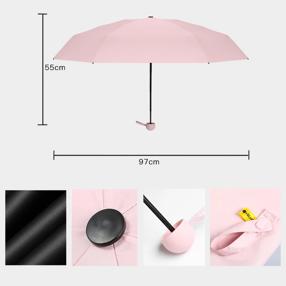 Colorful Design Luxury Waterproof Phone Size Pocket Wholesale 5 Fold Uv Capsule Promotion Umbrella With Logo