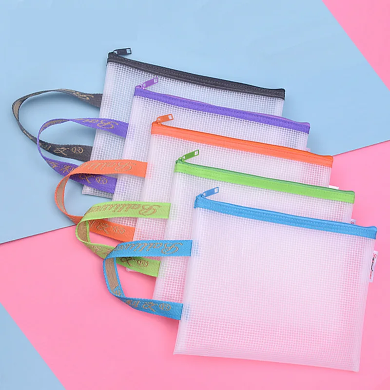 EVA material A4 file bag storage bag stationery  support printing zipper data bag A5 wholesale