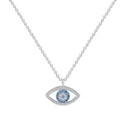 Necklace SKA S925 Sterling Silver Necklace Eye Blue Zircon Pendant Women Necklace