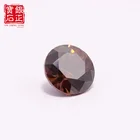 Loose Wu Zhou Sale 1.5mm Loose Brown Cz Stone Synthetic Cubic Coffee Gemstone