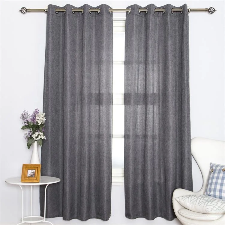 Amazon hot selling wholesale textured gray curtains with low Shading Rate