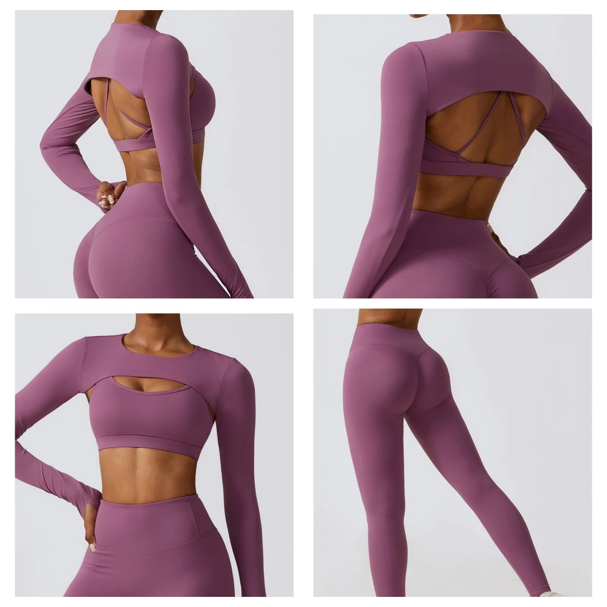 3 lulu Yoga set Women's activewear Sports bra High waisted shorts Yoga leggings Fitness long sleeve fitness wear