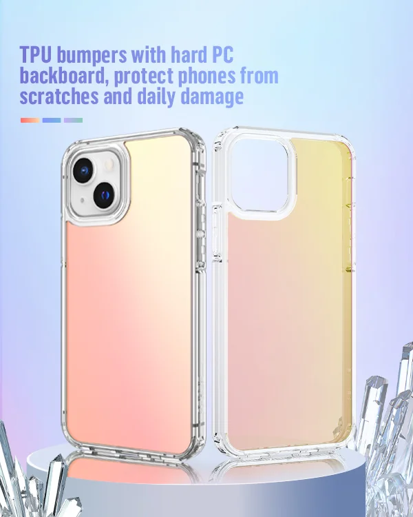 BLUEO New Gradient Ultra Thin Drop Resistance Cell Phone Case TPU PC Shockproof Mobile Phone Cover for iPhone 12 iPhone 13