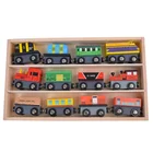 Train Montessori 12 PCS Wooden Magnetic Colorful Transport Train Set For Kids Practice Intelligence