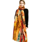 Scarf Scarf 2021 New Arrivals Fashion Women Luxury Elegant Warm Soft Shawl Side Ripped Tie Dye Thick Scarf