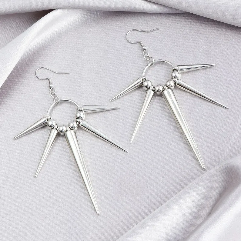 Punk personality earrings trendy and cool Irregular geometric earrings for men and women silver earrings