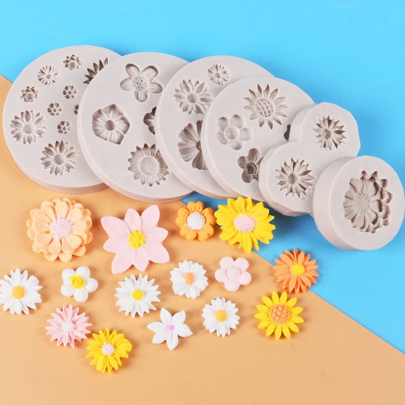 Cake Mold Baking Mould Decoration Flower Chocolate Daisy Silicone Topper 