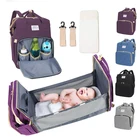 Bag 3 In Baby Bags 2021 Designer Foldable Mommy Bag 3 In 1 Baby Solid Diaper Bags Backpack With Changing Station