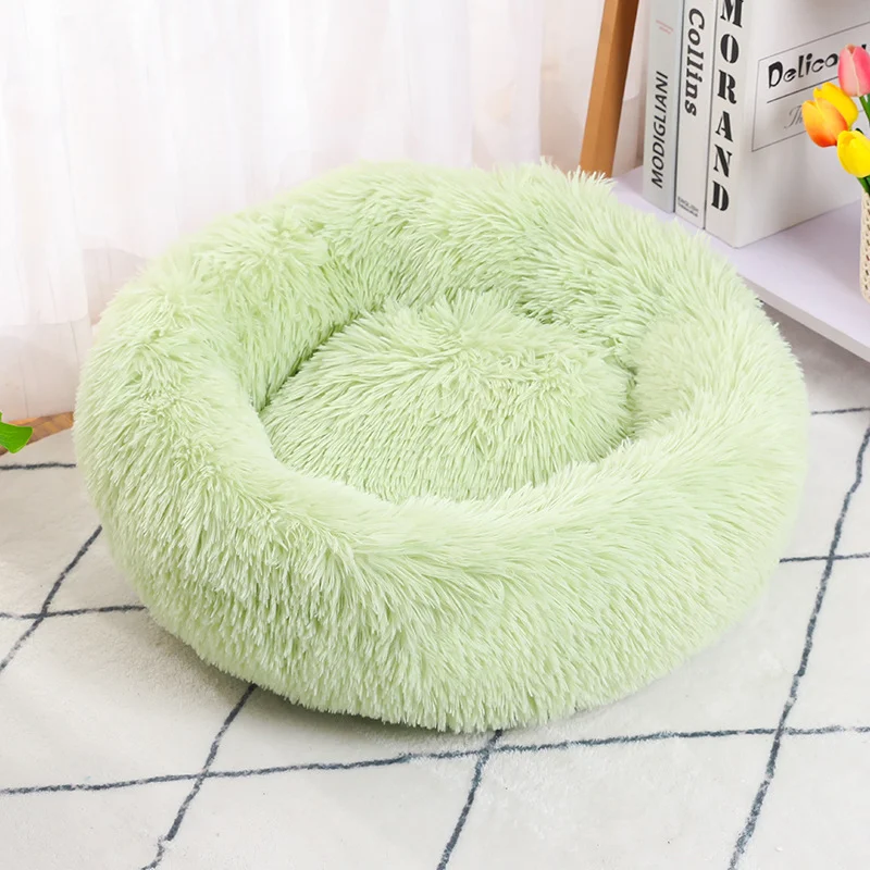 HUAYI 2024  manufacturer soft luxury  pet cushion round cat dog bed