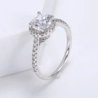 Rings Rings Customized Trendy Finger Women Jewelry 925 Silver Sterling Zircon Round Shaped White Stone Engagement Rings