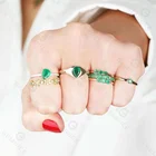 Jewelry Ring Rings Gemnel Silver Modern Jewelry Designer Signet Emerald Pear Shape Ring