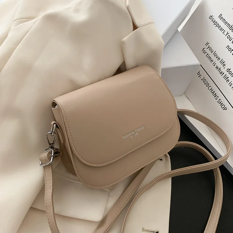 2023 Women Small Sweet Single Shoulder Bags PU Leather Sweet Simple Handbag New Fashion Strap Girls Casual Bag