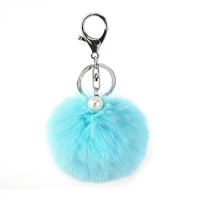 25 Colors Fashion Pom Pom Cute Puffy Plush Fluffy Furball Keychain