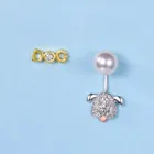 Pearl Piercing DOG 925 Sterling Silver Gemstone Pearl Piercing Earring