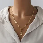 Charms Initial Gold Plated Necklace Charms Custom A~Z 26 Alphabet Pendant Initial Letter Necklace