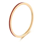 Ring Wholesale Trendy 1mm Lucky Red Enamel Stainless Steel Stackable Ring For Girls Women