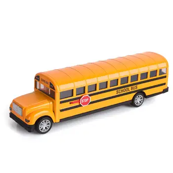 8.5 inch Die Cast Pull Back Cars Bus Play Vehicles Doors open Pull Back Yellow School Bus Toy for Toddlers