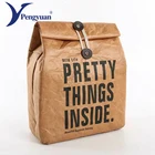 Delivery Wholesale Ecofriendly Thermal Food Delivery Bag Brown Insulated Lunch Cooling Chiller Cooler Bag