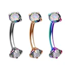 Eyebrow Piercing Jewelry 16G Stainless Steel Rook Earrings Sparkly Gems Internally Threaded Eyebrow Piercing Jewelry