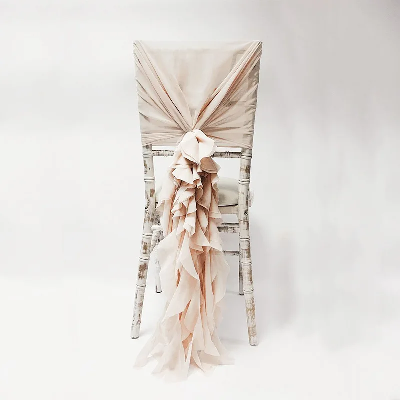 Beautiful chiffon curly willow chiavari chair cover