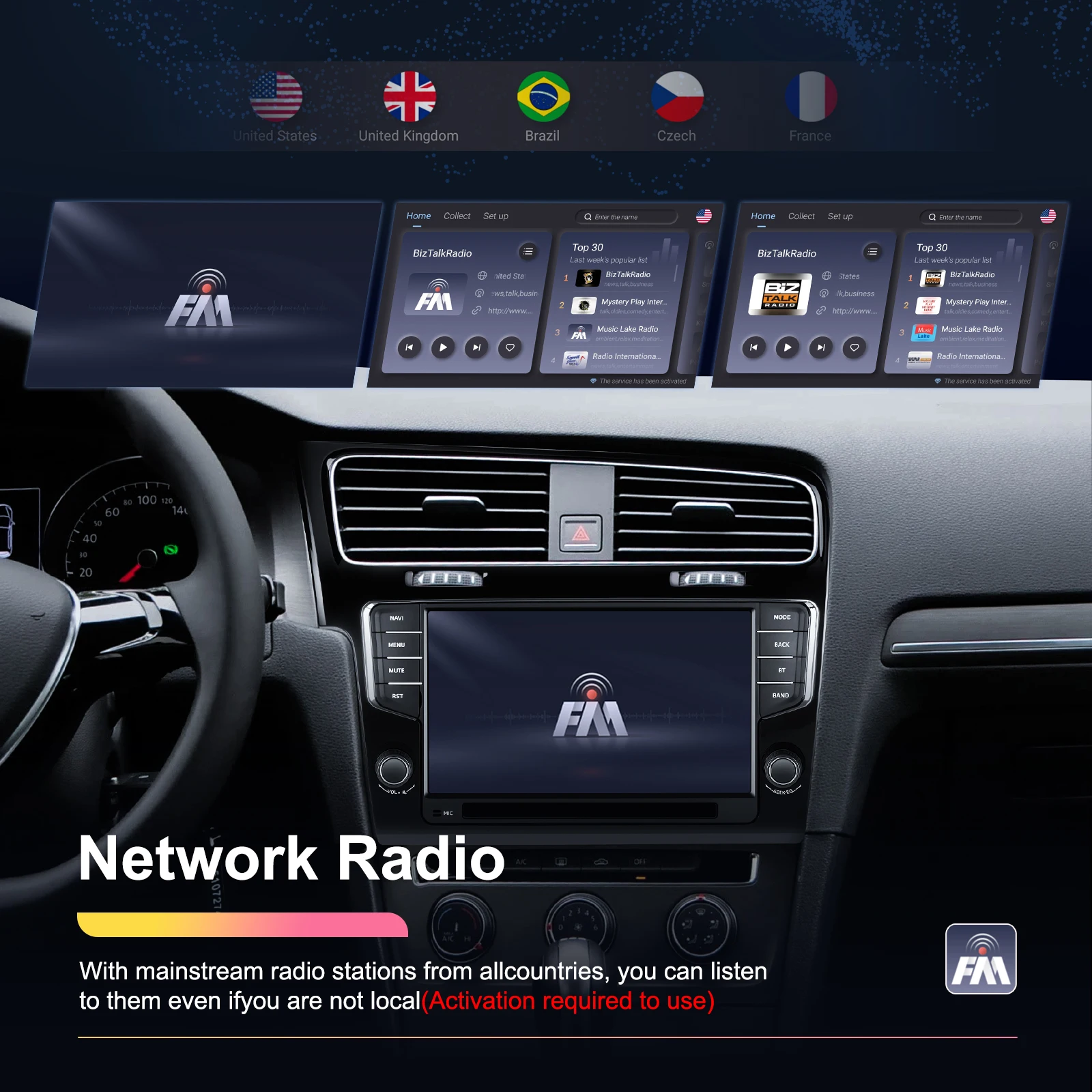 podofo 9 double din 264gb android car radio frame autoradio carplay android auto car stereo gps for vw golf 2014 2020 obd2 a4421-15