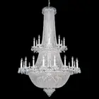 Silver Chandelier Empire 2 Tier Clear Crystal Chandelier With Arms In Silver Metal