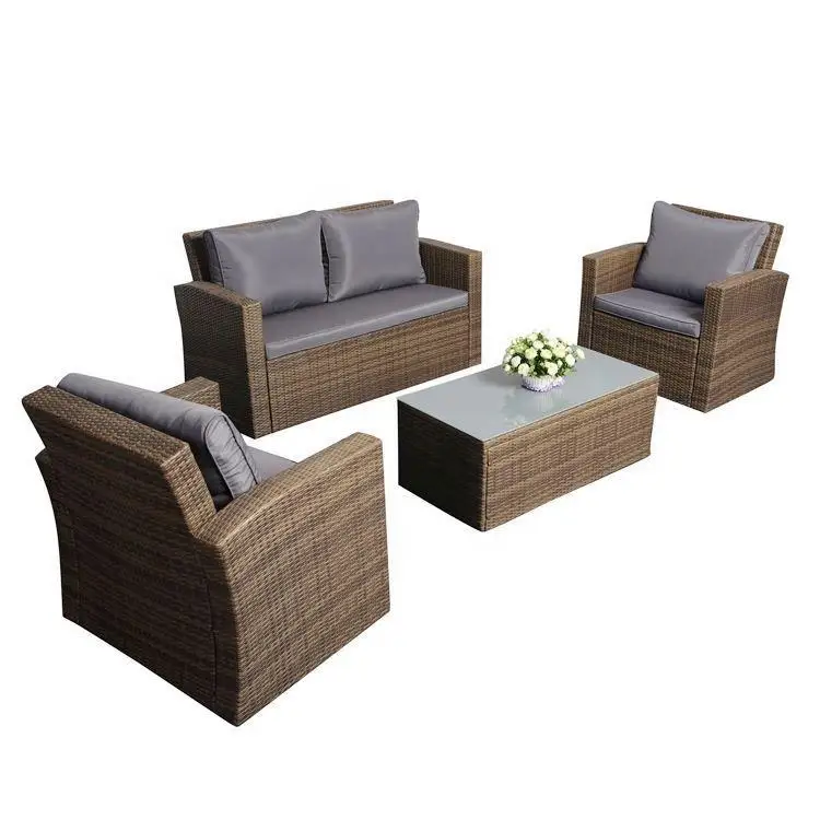 product luxury garden patio pe wicker rattan sofa set outdoor furniture-4