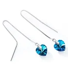 Long Earring Earrings Silver Chain Earrings CDE Women Fashion Silver Heart Shape Long Chain Hanging Earring