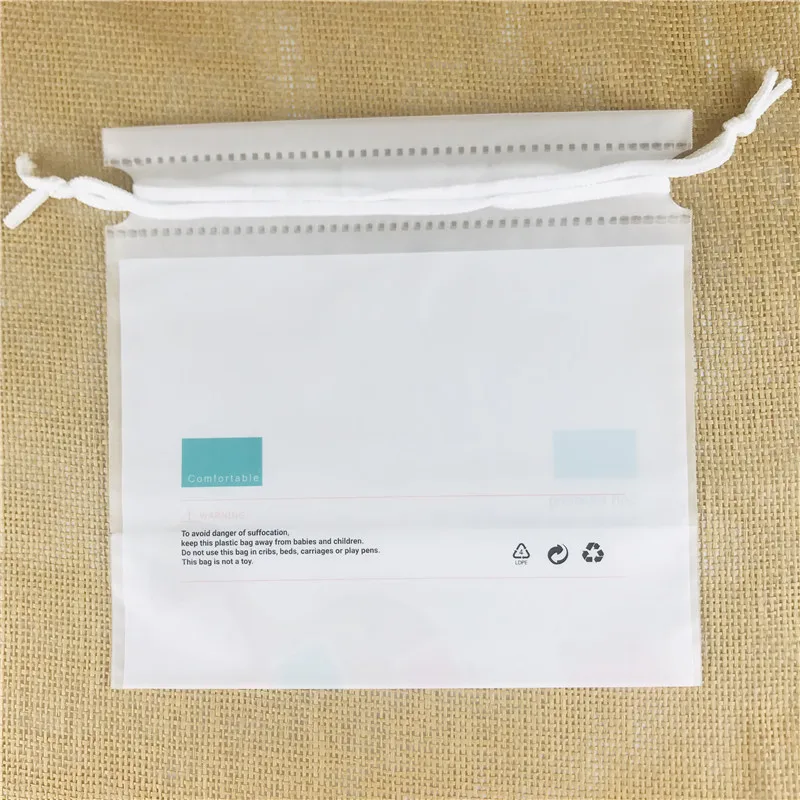 hot sale eco friendly recyclable custom eva disposable clear drawstring bag