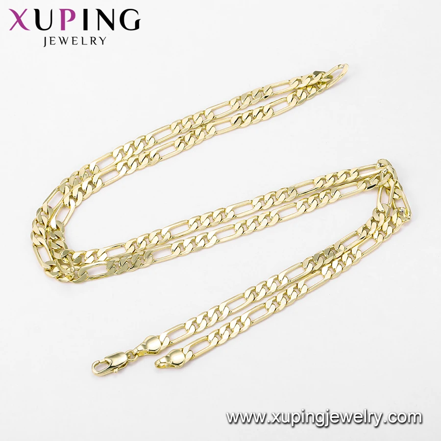 46996 Xuping hign quality fashion jewelry 5mm gold color chain necklace for women