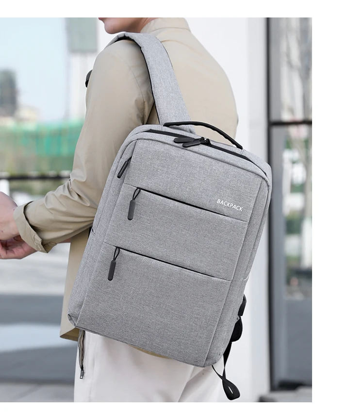 High Capacity Design 15.6 Inch Laptop Pocket Business Travel Backpack Comfortable Flat Back Bag