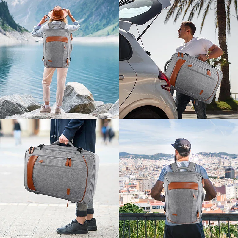 Custom expandable large capacity hiking Backpack Waterproof suitcase with UCB charging port Business Backpack
