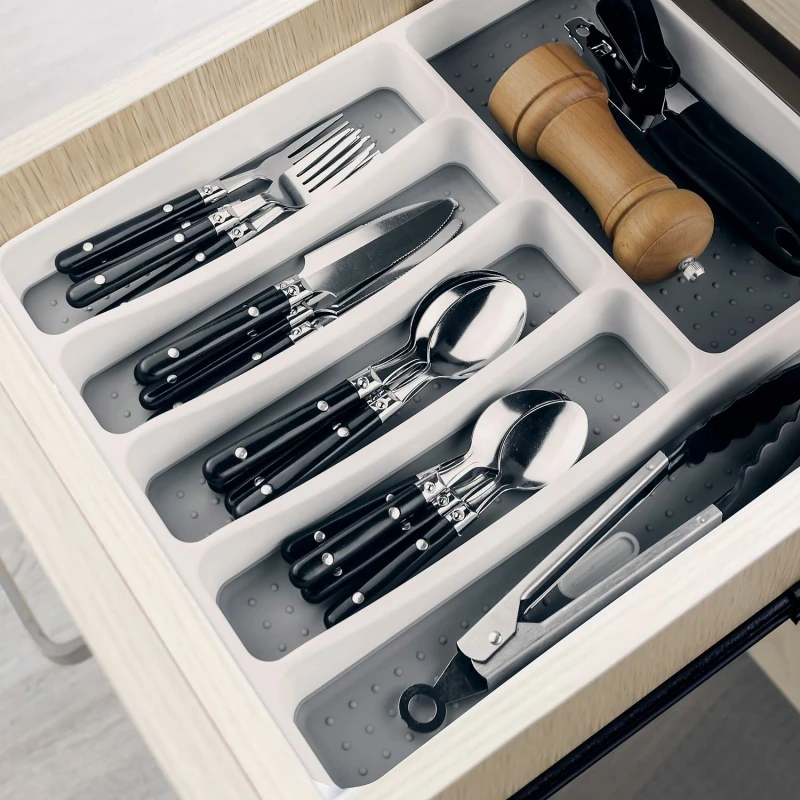 Compact Forks Organizer Kitchen Plastic Drawer Cutlery Organizer Tray Eco-friendly Knife Organizer