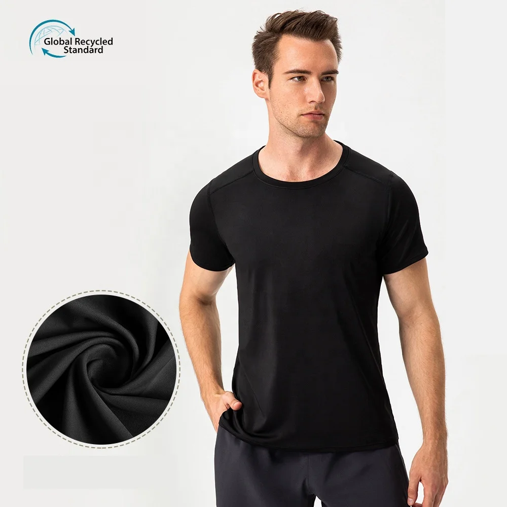 Plus Size Sports Short-Sleeved Top Training Tee Fitness Clothes Stretch Quick-Drying Breathable Gym Sport T Shirt for Men