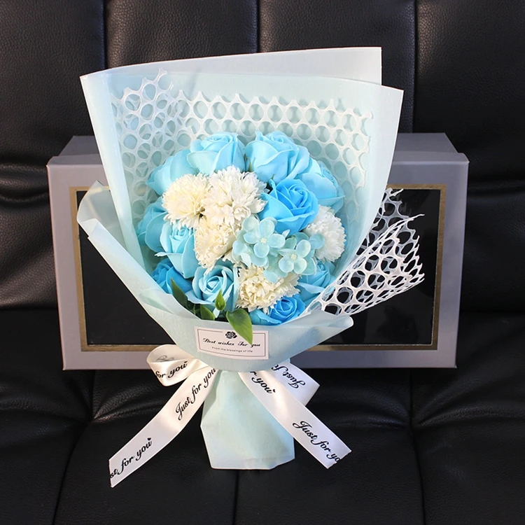 flower bouquet for valentines day gift artificial rose soap