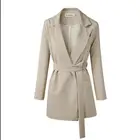 Women Coats Vintage Office Wear Beige Ladies Blazer Women Blazers And Coats Femme