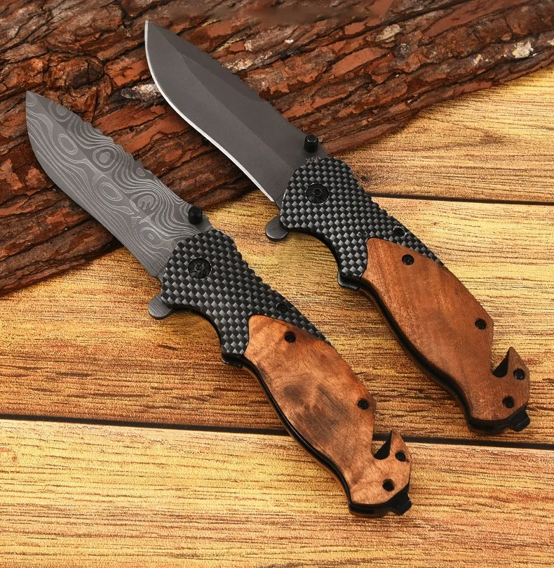 Wood Edc Blades Outdoor Camping Survival Tactical Utility Knife Hunting