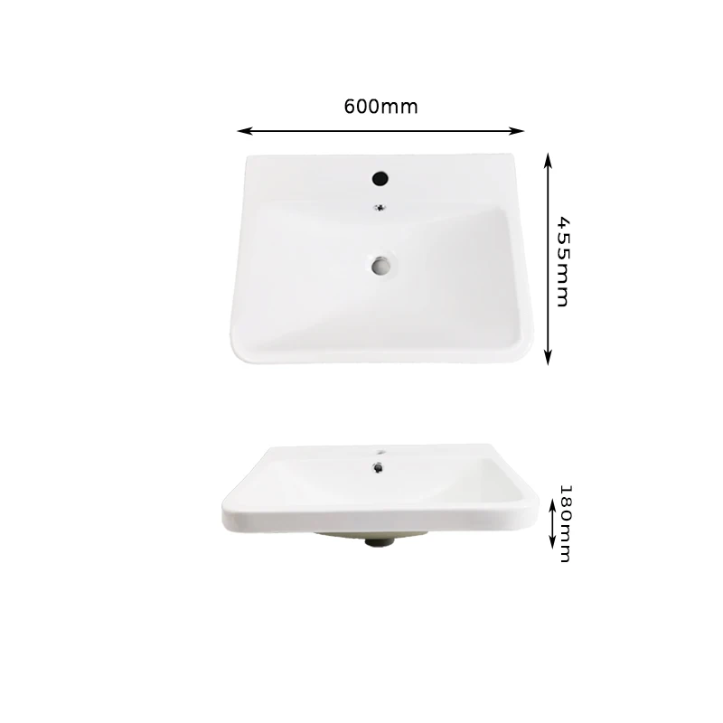 Tarpul Modern Rectangular Basin Sink Competitive Price Hand Wash Vanity Cabinet Hotel Bathroom Ceramic Vanities manufacture