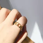 Ring Fashion Spot Accessories Personality Collocation Cold INS Web Celebrity CD Letter Smooth Cross Ring