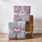 Pink DONGFANG Custom Pink Embossed Milky Velvet And Sherpa Throw Blankets Fleece