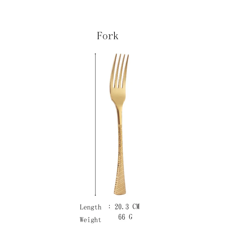 Luxury Metal Mirror Polish Gold Plated Cutlery Set Kitchen Fork Knife Spoon Flatware Kit Stainless Steel Tableware Set